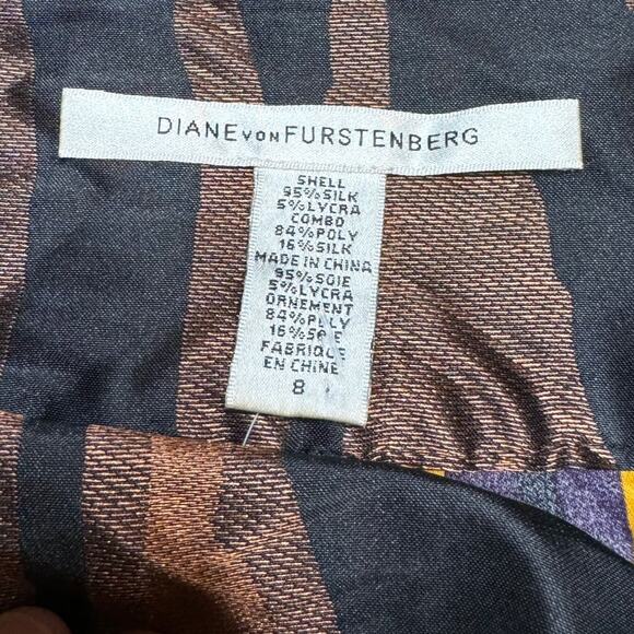 Diane von Furstenberg Multicolor Pleated Flowy Silk Mini Above The Knee Skirt - Picture 2 of 9